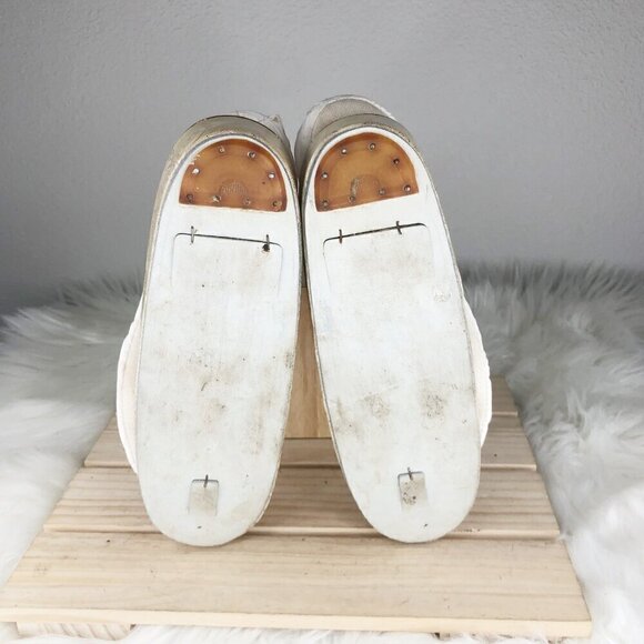 Vintage Japanese Silk Handmade Geisha Gold & Cream Floral Sandal Clog Size 7.5 - Picture 7 of 9